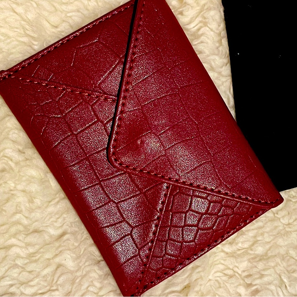 Rachel Miriam purse Boudreaux color croc embossed genuine leather cards coins